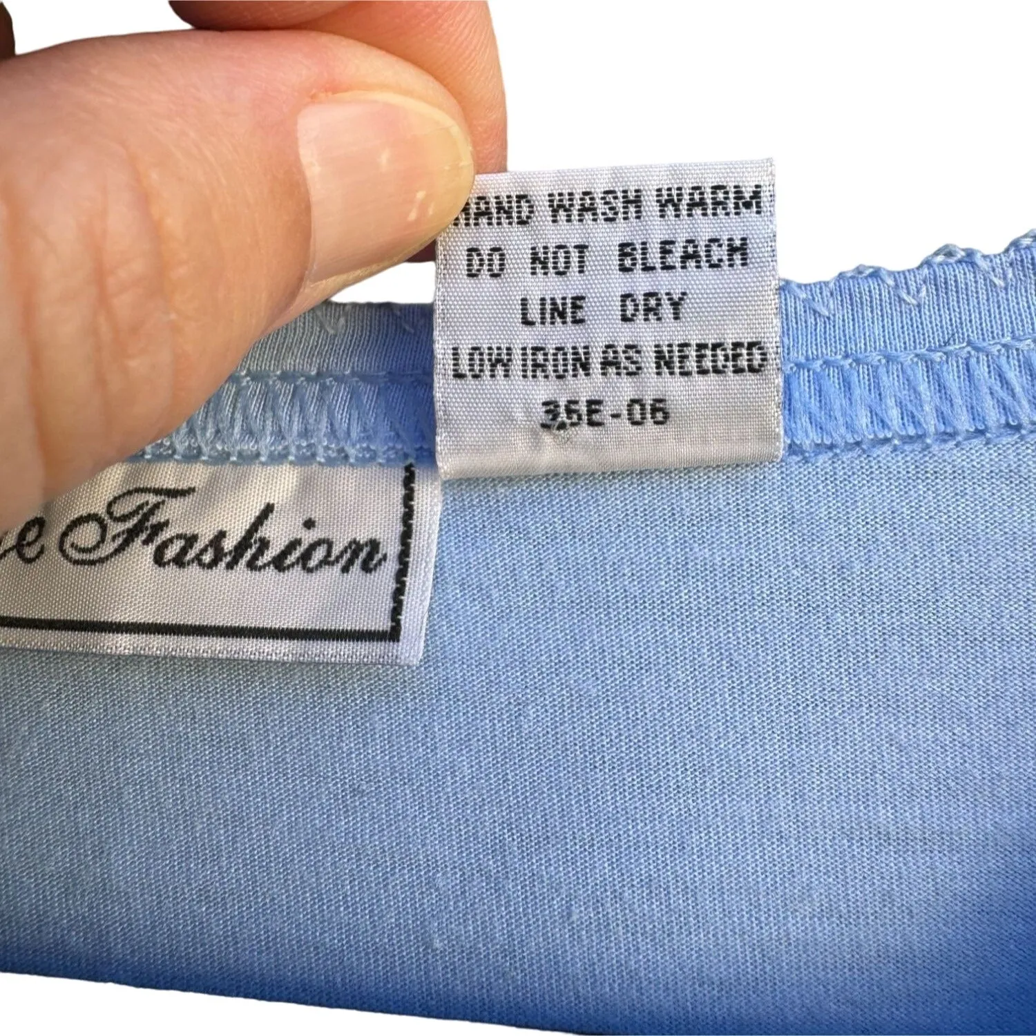 Anne Fashion Women's Light Blue Embroidered Cotton Blend Short Sleeve Top - XXL