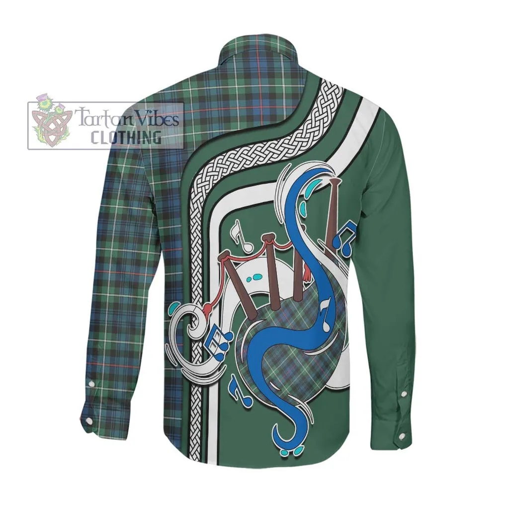 Baillie Ancient Tartan Long Sleeve Button Shirt with Epic Bagpipe Style