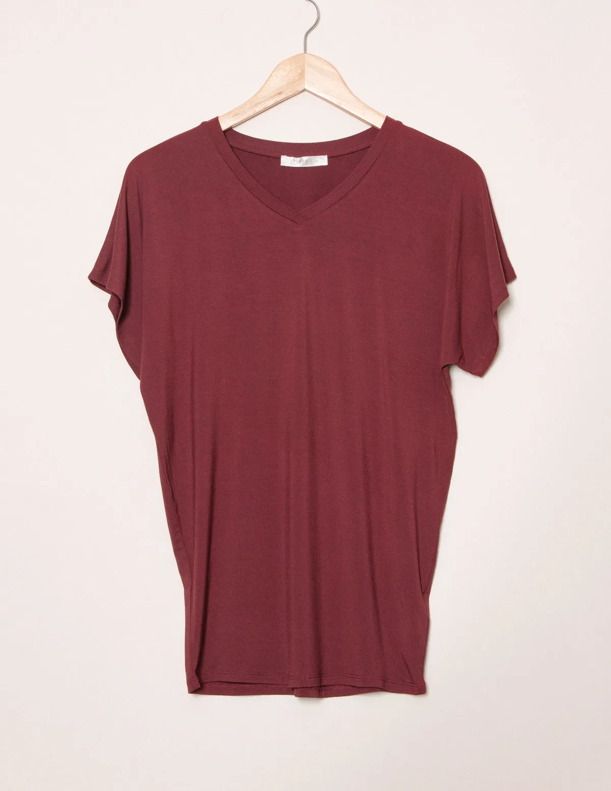 Bamboo Dolman Tunic - Cabernet