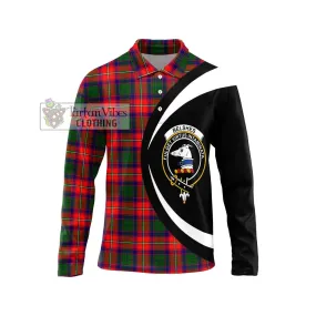 Belshes Tartan Long Sleeve Polo Shirt with Family Crest Circle Style
