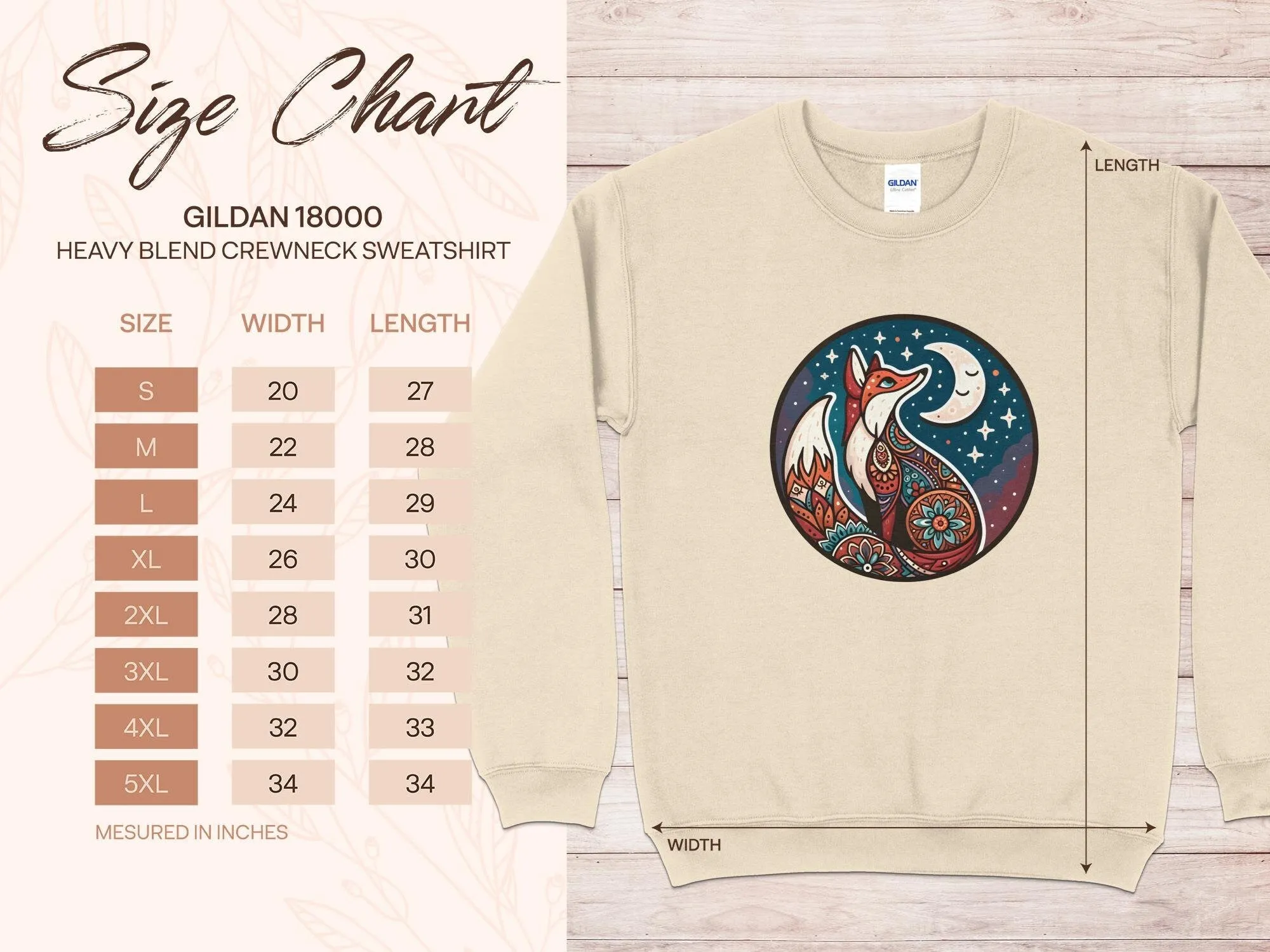 Bohemian Fox Sweatshirt, Celestial Moon and Stars, Mandala Animal Art, Unisex Graphic Tee, Nature Inspired Clothing, Boho Chic Top