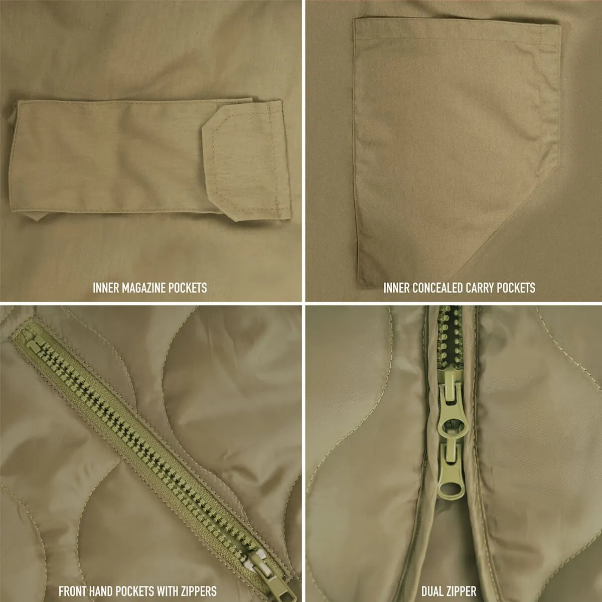 Conceal-Ops Quilted Woobie Jacket By Rothco