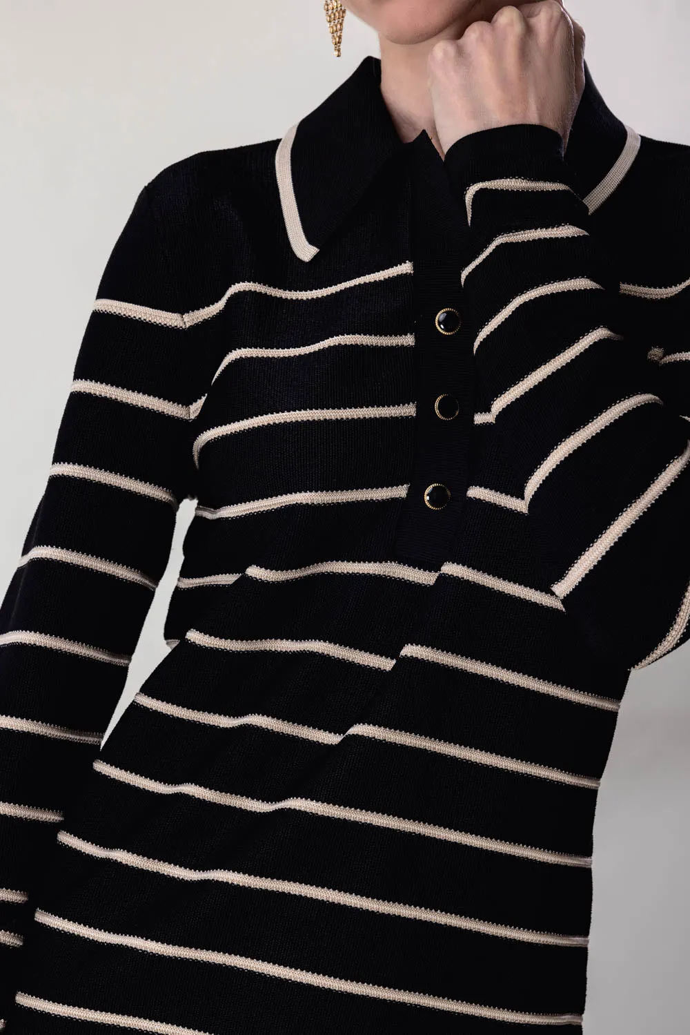 Crush Stripe Long Sleeve Polo
