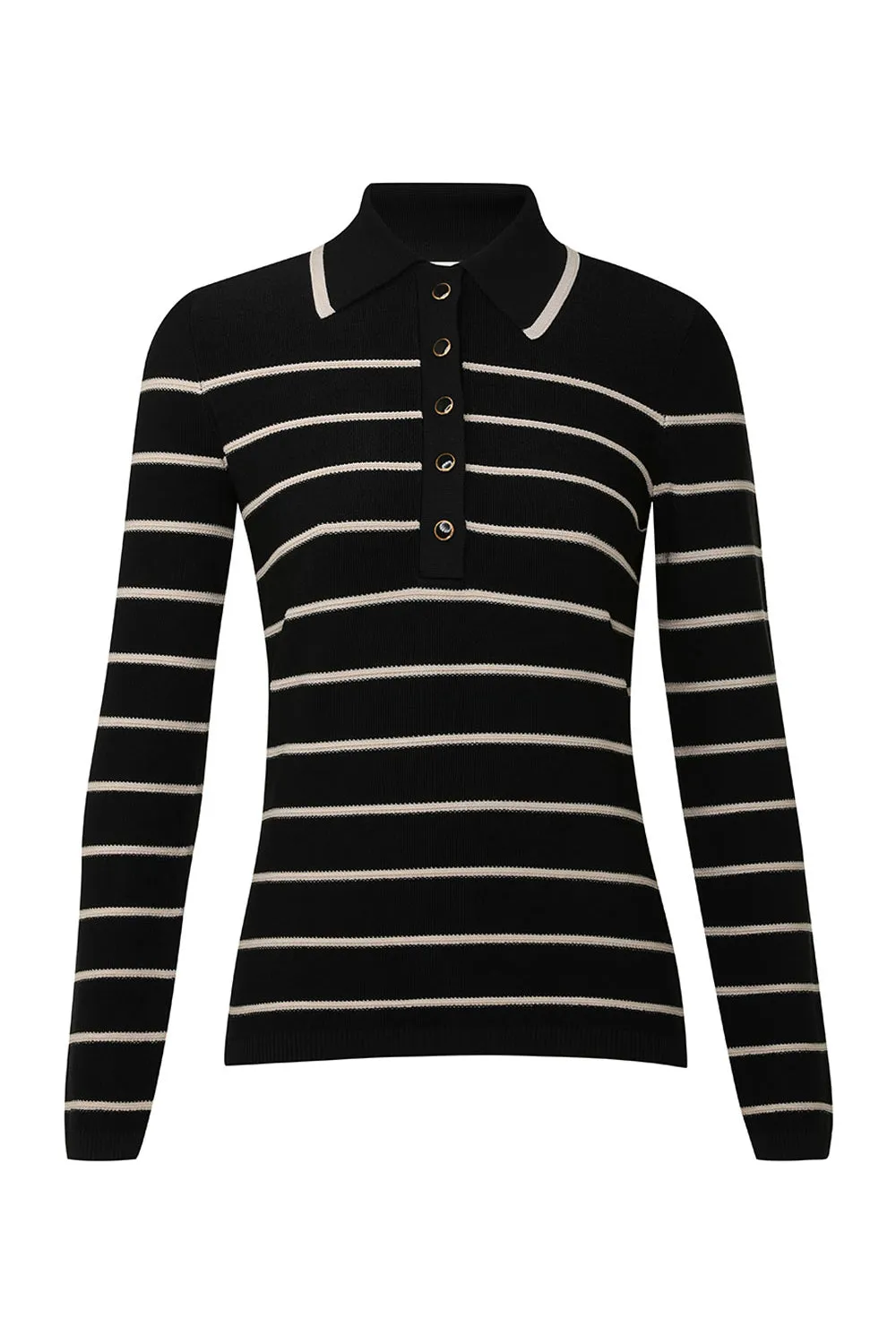 Crush Stripe Long Sleeve Polo