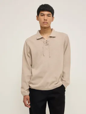 ETA Beige Criss-Cross Detailed Relaxed-Fit Cotton-Blend Sweater