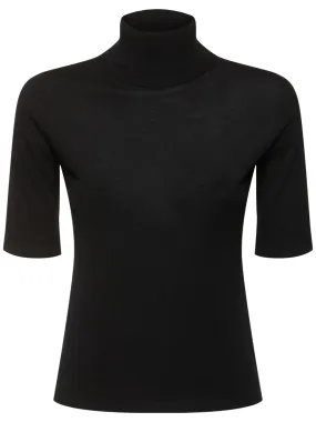 Gigi wool yarn polo-neck sweater