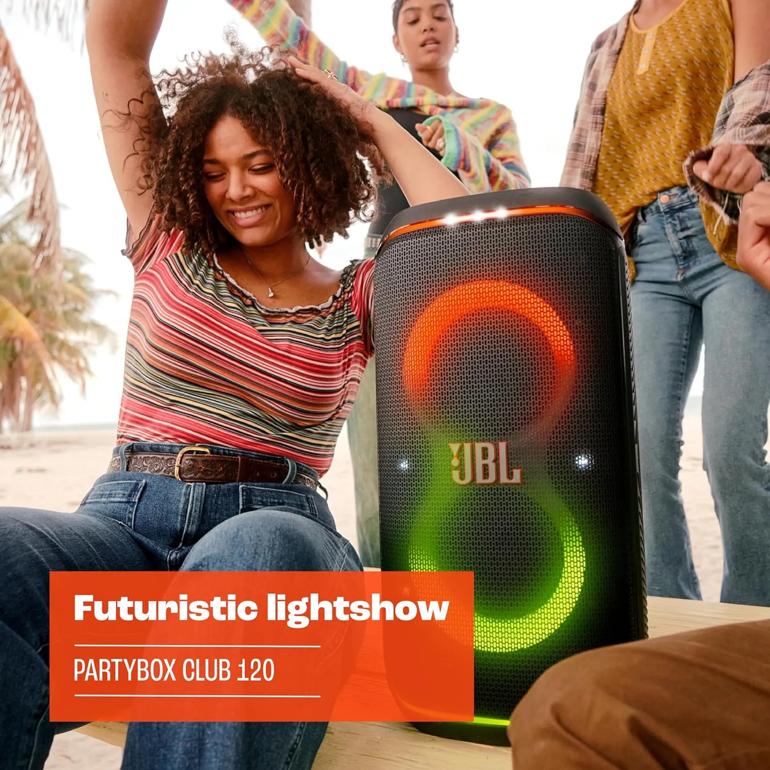 JBL PartyBox Club 120 - Portable Party Speaker with Foldable Handle, Powerful JBL Pro Sound, Futuristic lightshow-JBLPBCLUB120AM
