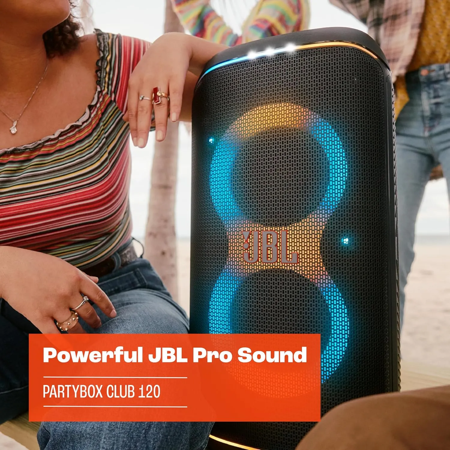 JBL PartyBox Club 120 - Portable Party Speaker with Foldable Handle, Powerful JBL Pro Sound, Futuristic lightshow-JBLPBCLUB120AM