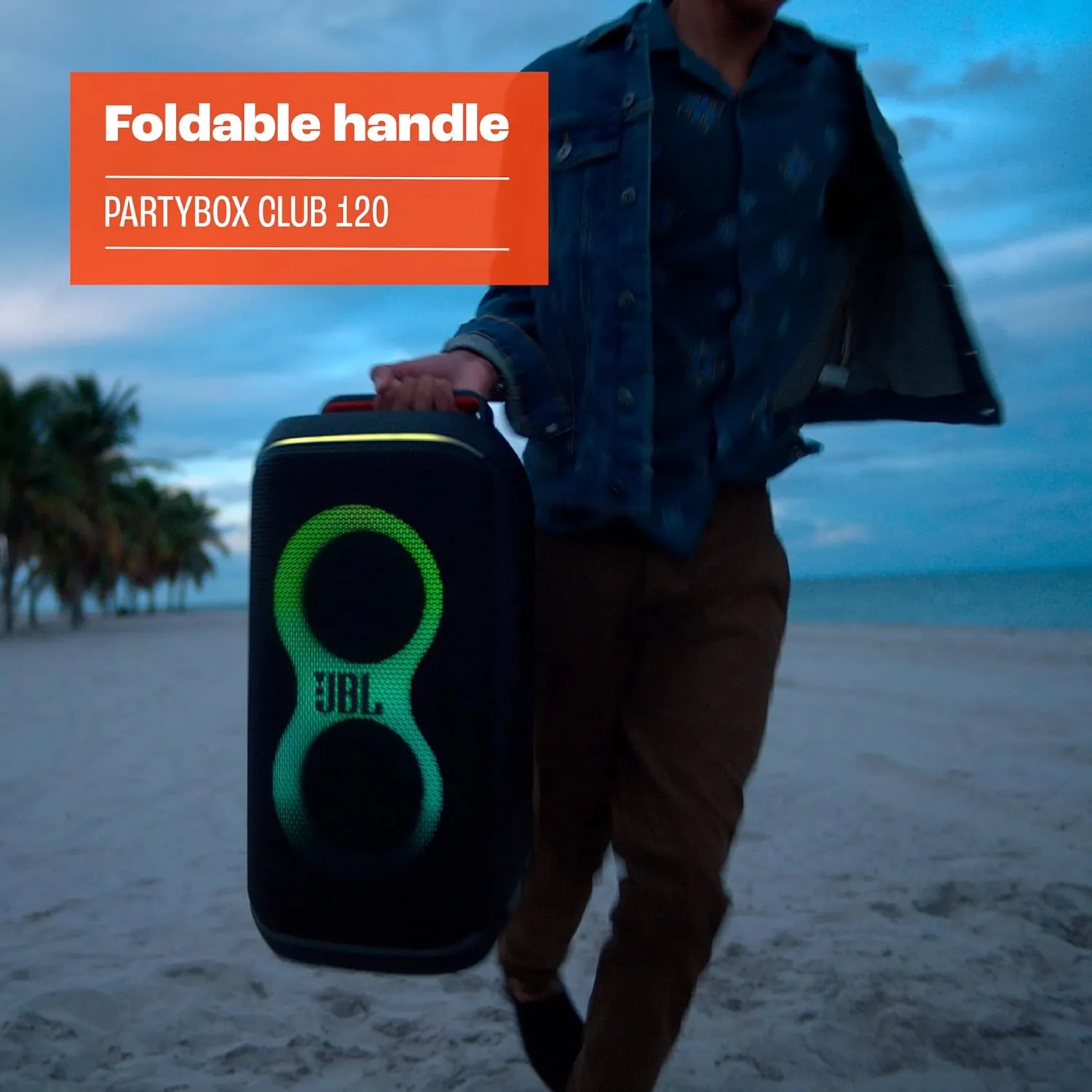 JBL PartyBox Club 120 - Portable Party Speaker with Foldable Handle, Powerful JBL Pro Sound, Futuristic lightshow-JBLPBCLUB120AM