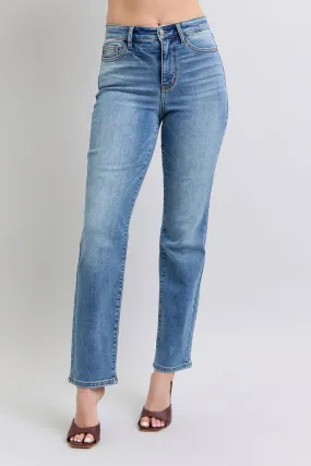 Judy Blue Wash Thermal Wash Straight Leg Blue Denim Jeans