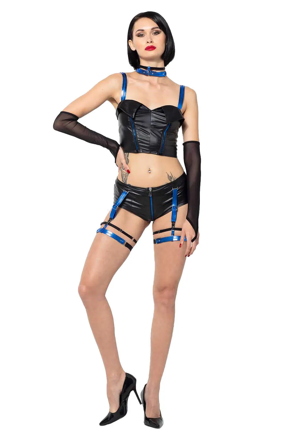 Leopard Wetlook Lingerie Set
