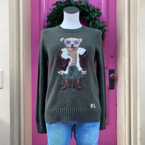 Polo Ralph Lauren olive teddy bear sweater size S