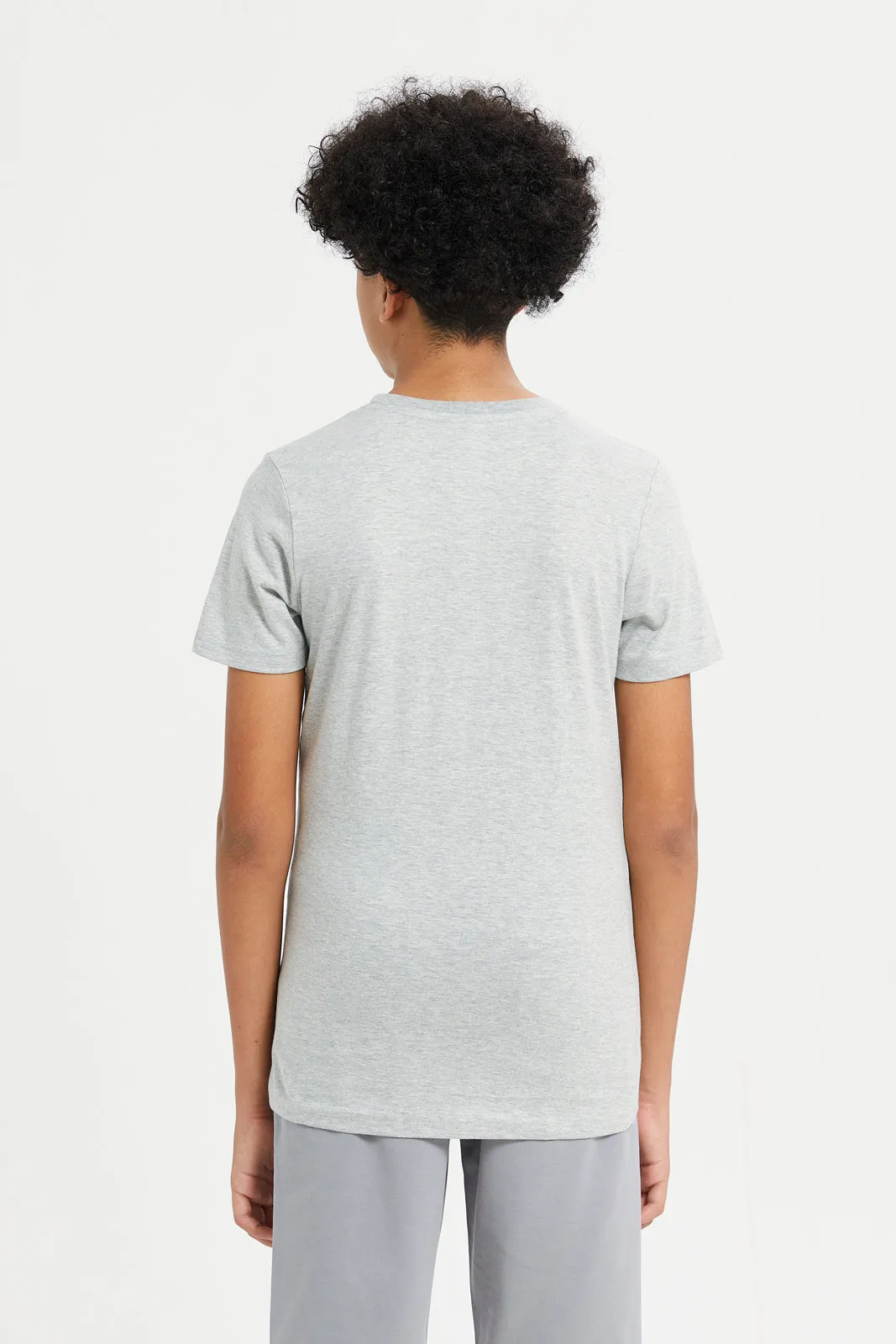 Senior Boys Grey Mel Batman T-Shirt