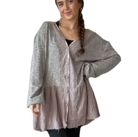 Star Destination Lace Detail Sweater Cardigan Made in USA