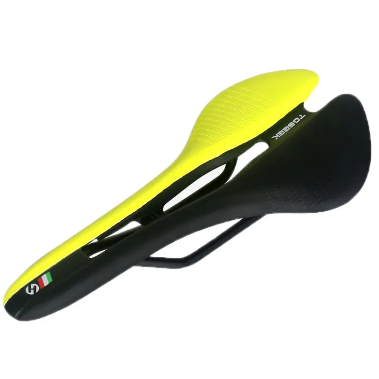 TOSEEK Mountain Bike Saddle Road Bicycle Seat Accessories, Color: Black Yellow